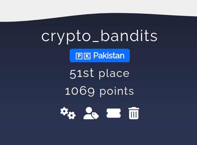 GlacierCTF 2025 result showing Crypto_bandits placed 51st out of 503 teams with 1069 points